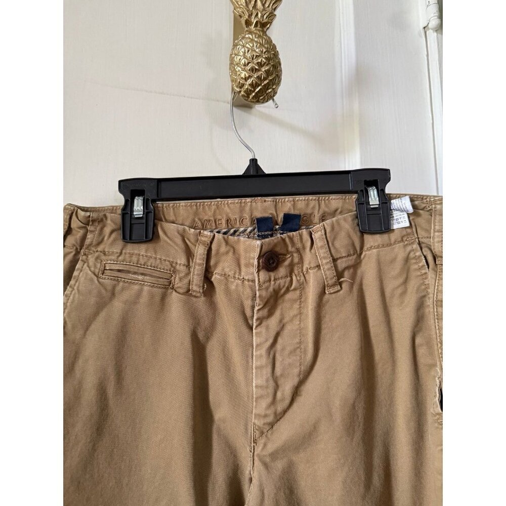 American Eagle FLEX men’s size 28 X 30 brown khaki pants - Picture 3 of 8